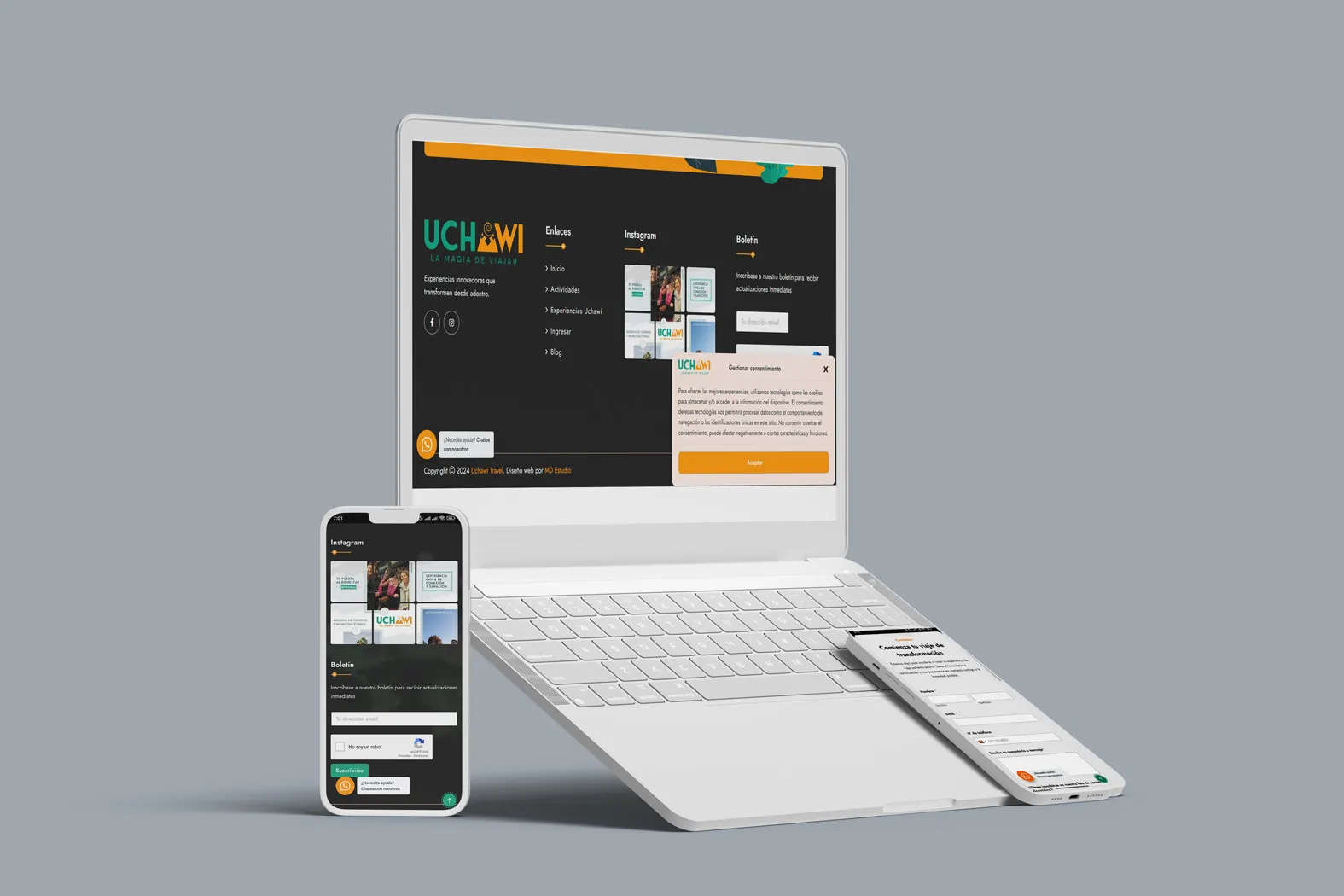 Mockup del sitio Uchawi Travel â€” vista I